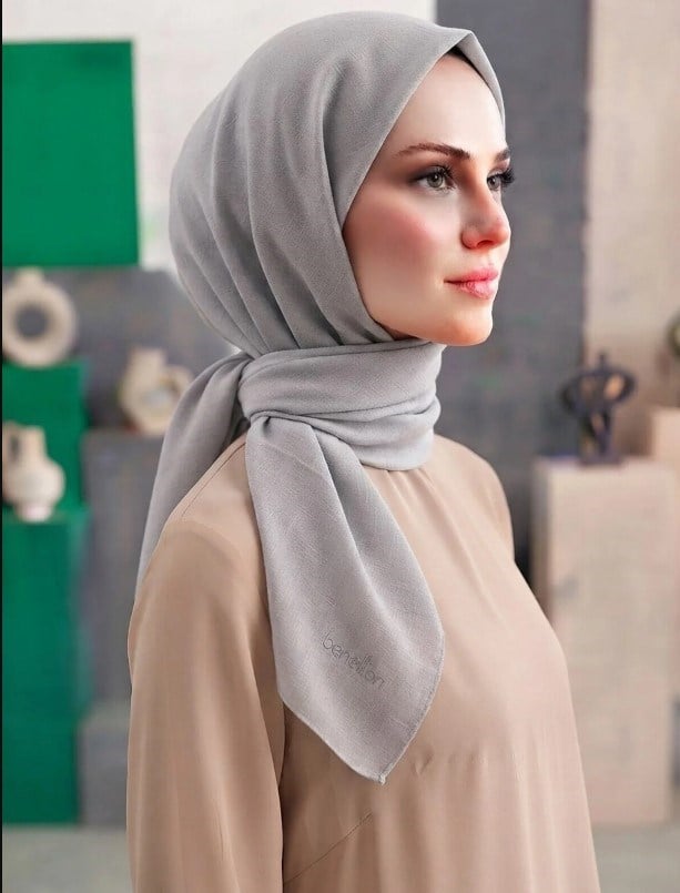 Benetton Siena Eşarp 1022 065 Gümüş Düz Desen
