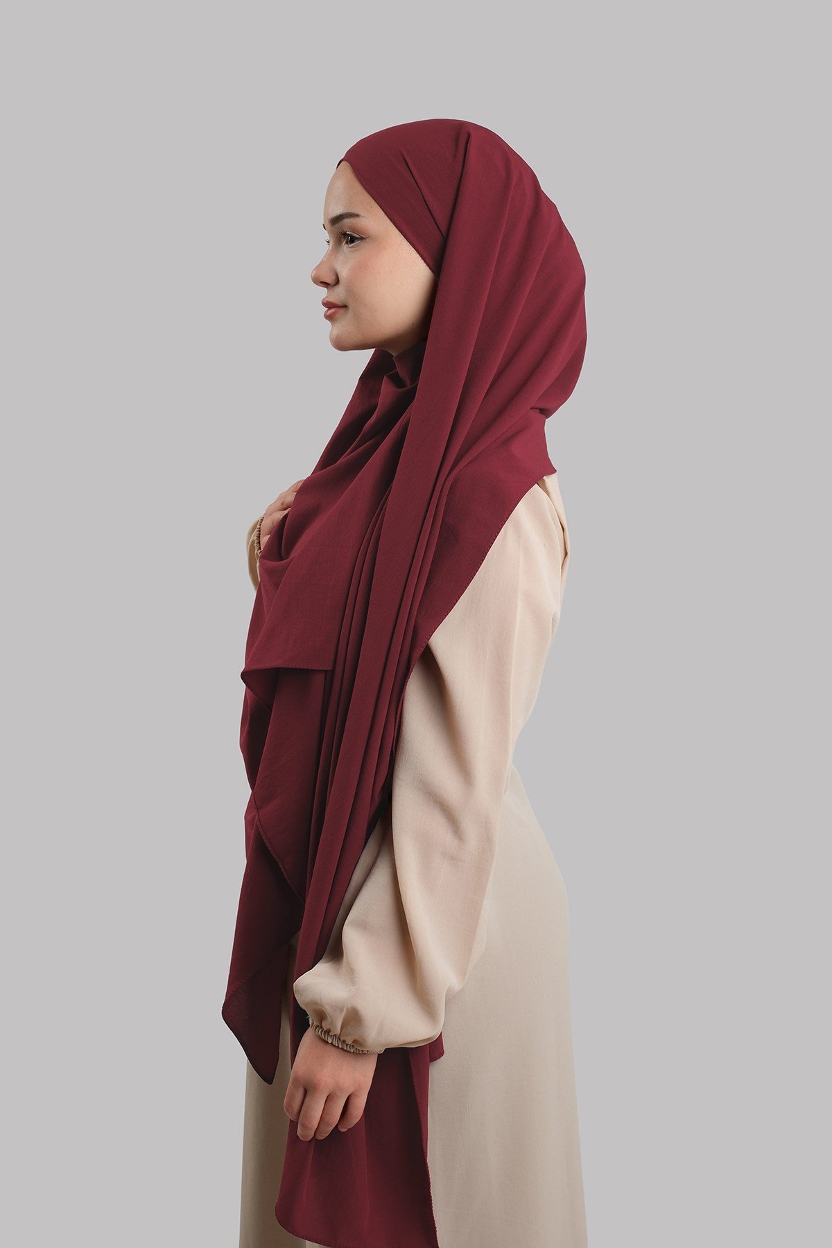 Bordo Düz Klasik Şal İtalyan Dikişli Relax Kumaş Sade 202128_16