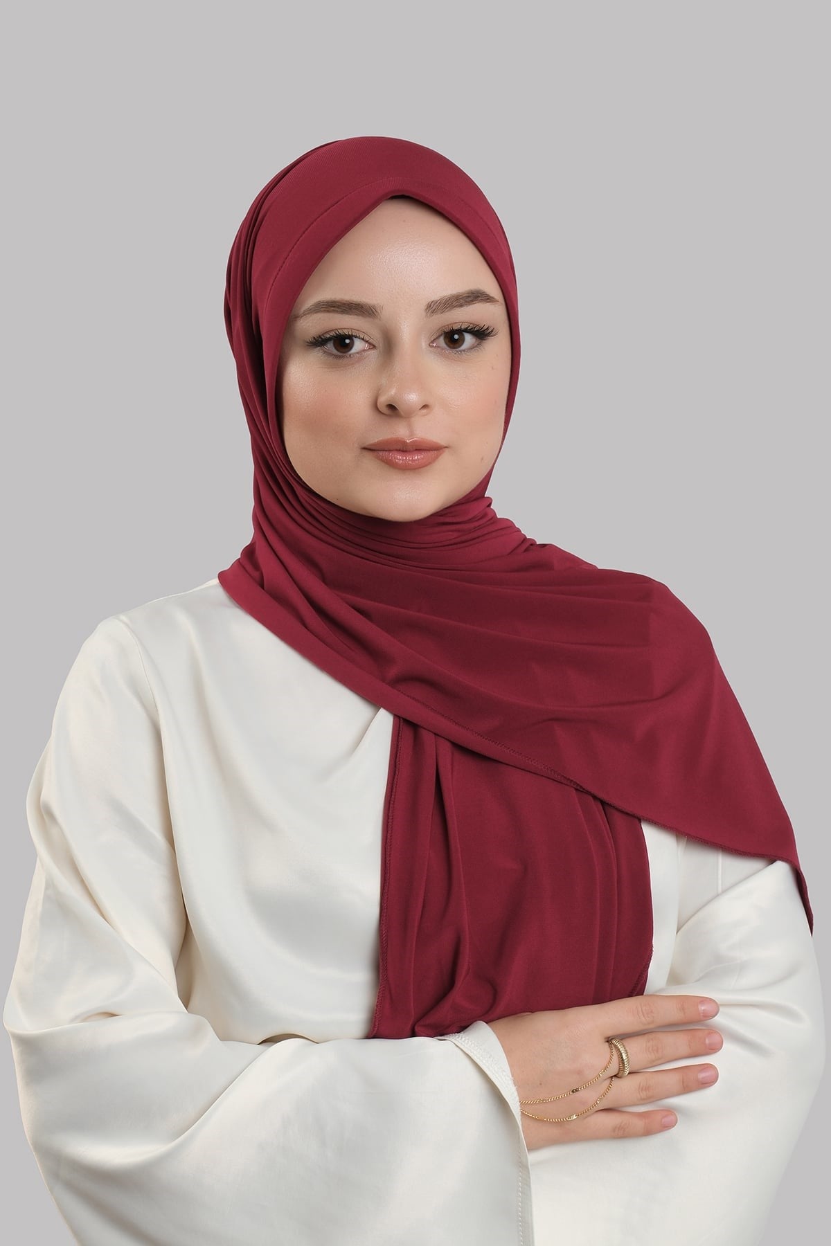 Bordo Pratik Hazır Geçmeli Şal Sandy Önü Süngerli 2412_16
