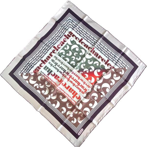 Cacharel Defective Twill Silk Scarf 36982 Powder Mixed Pattern