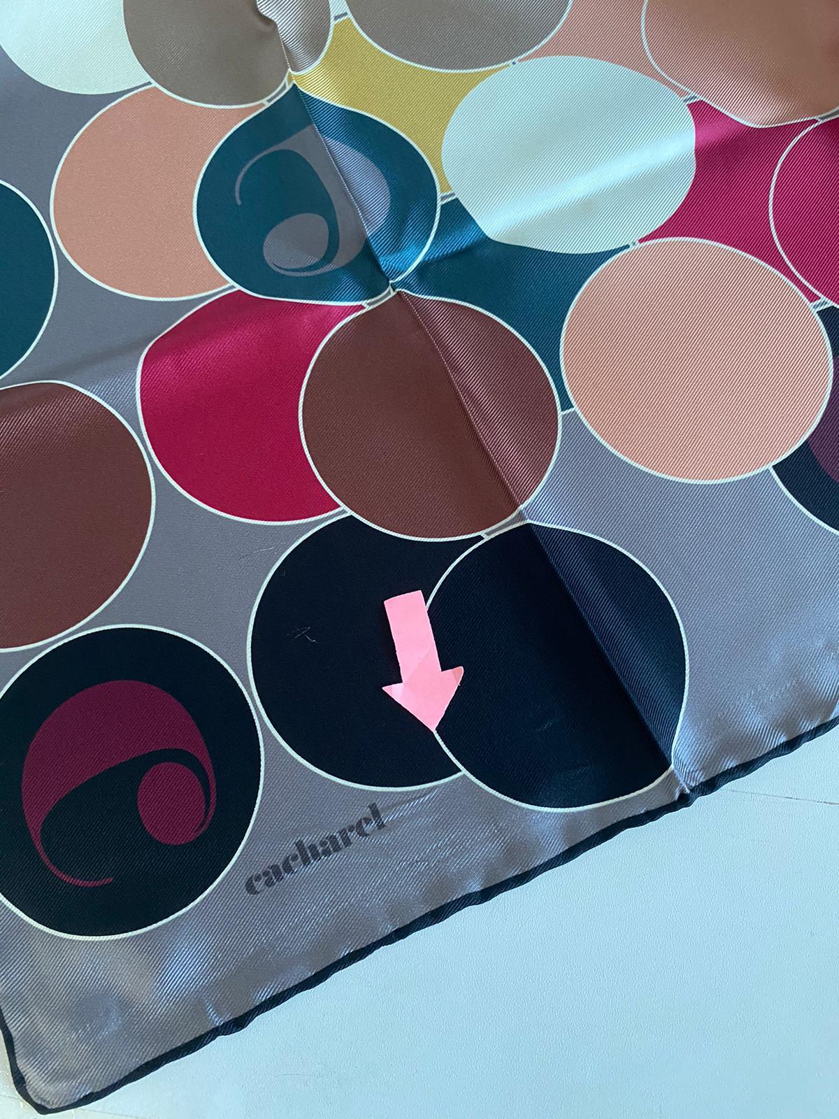 Cacharel Defolu Tivil İpek Eşarp 43547 Füme Karışık Desen