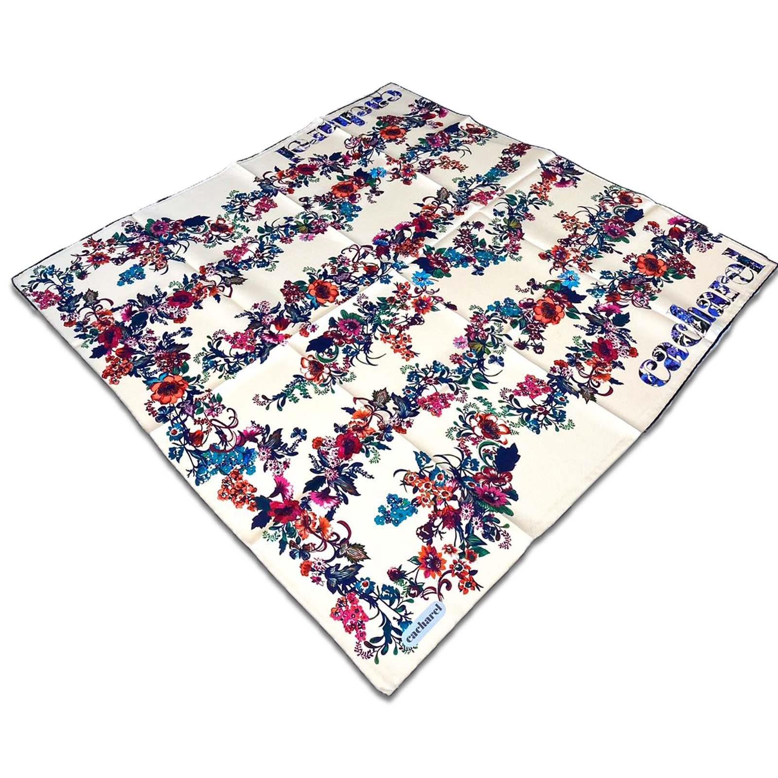 Cacharel Powder Flower Pattern Twill Silk Scarf 8862313-921