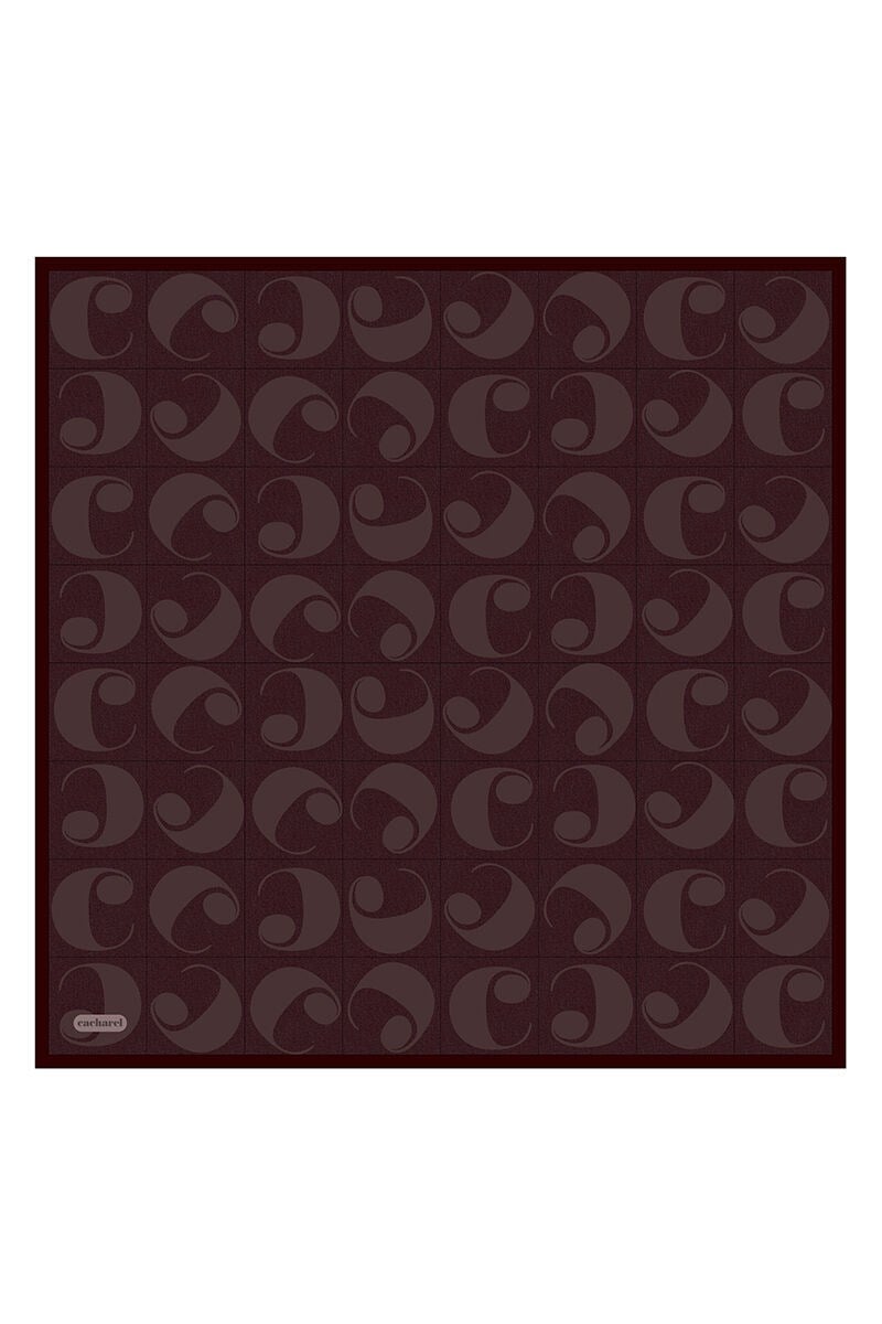 Cacharel Tivil İpek Eşarp 9230313 941 Mürdüm Logo Desen