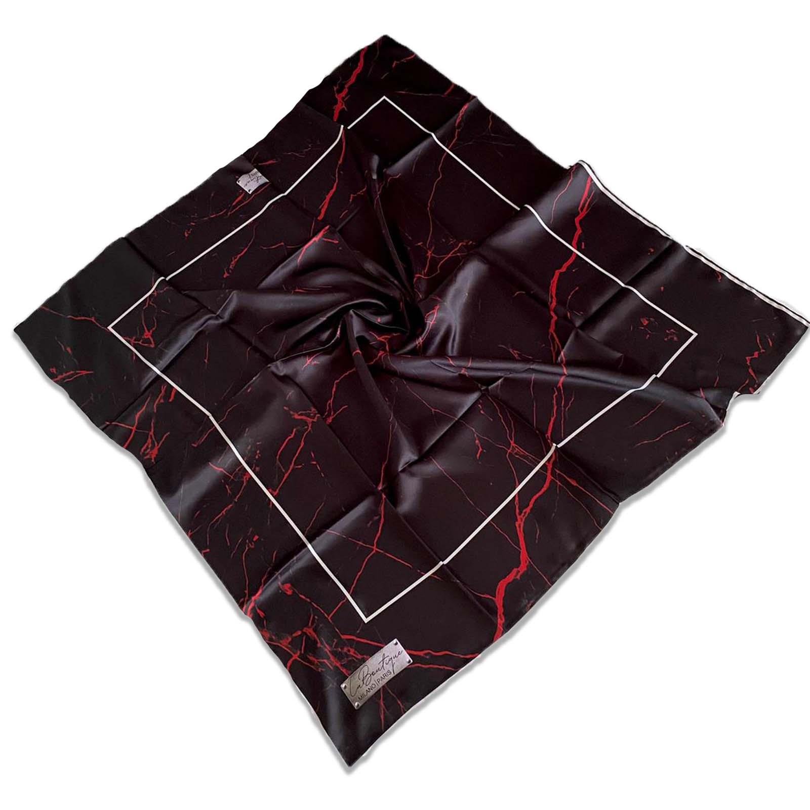 Defolu Polyester La Boutique Siyah Karma Desen Eşarp 32609