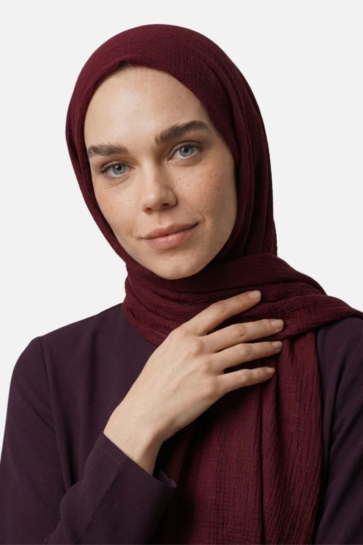 Degrade Müslin Şal Bordo 55204