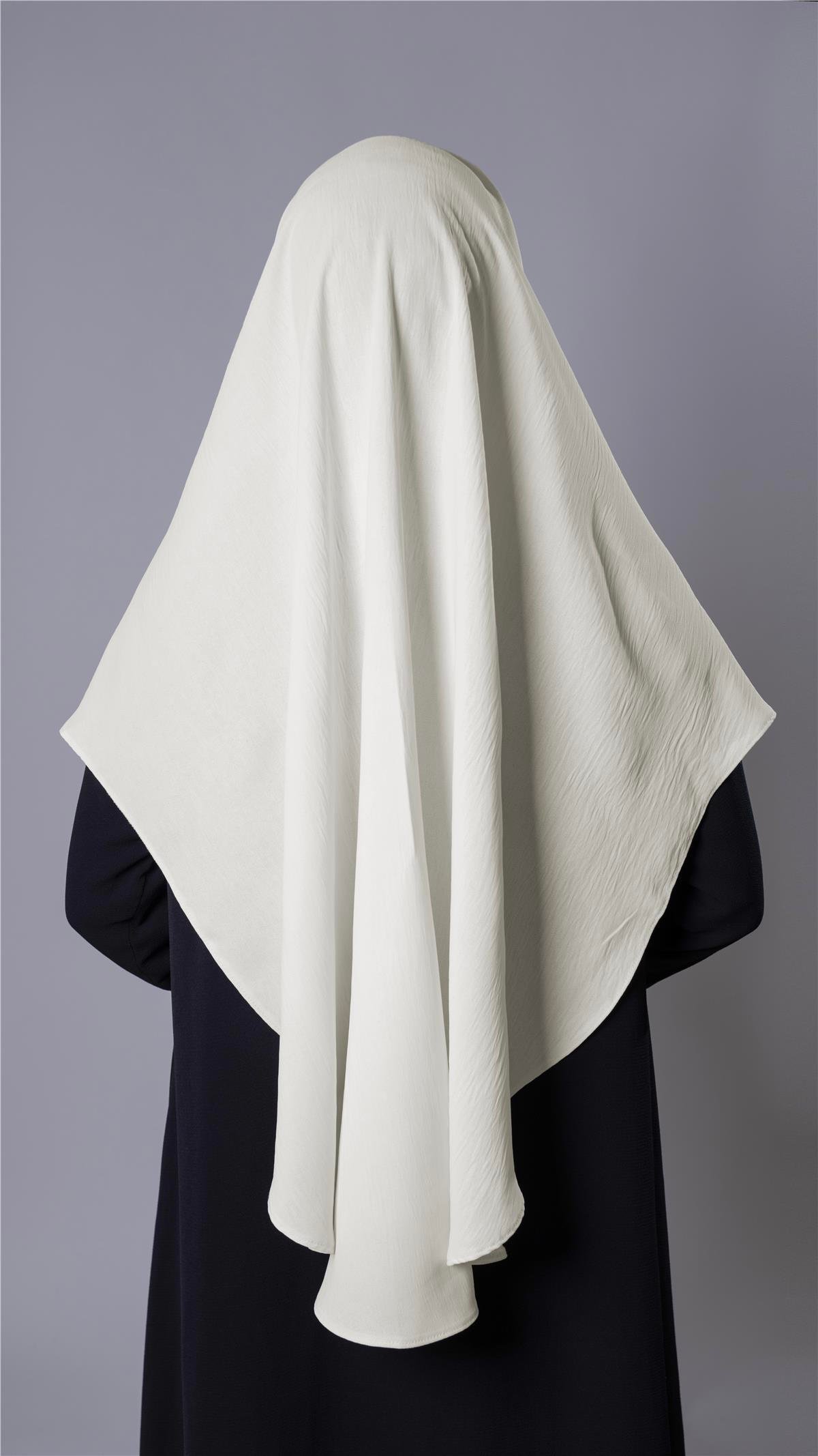 Ekru Pratik Hazır Geçmeli Tesettür Eşarp Aerobin Kumaş Düz Hijab 2309_27