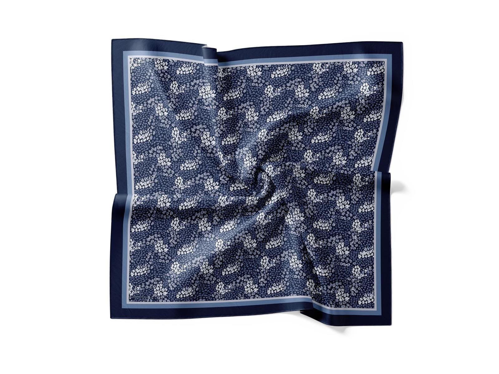 Emproyal Baskılı Velune Eşarp 07 03 Lacivert Leopar Desen