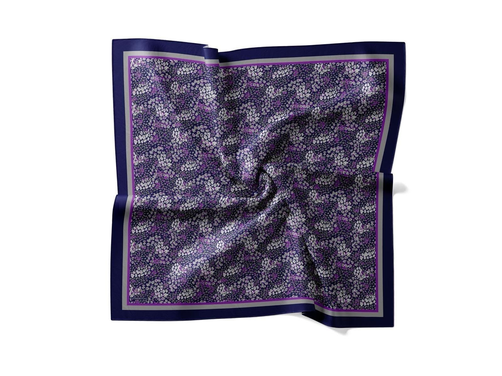 Emproyal Baskılı Velune Eşarp 07 09 Mor Leopar Desen