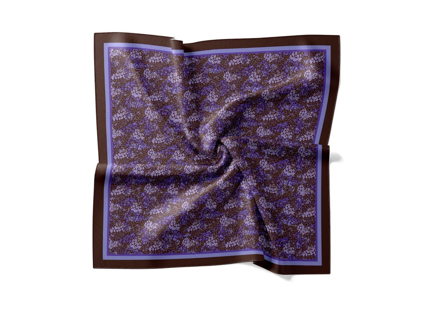 Emproyal Baskılı Velune Eşarp 07 13 Morcivert Leopar Desen