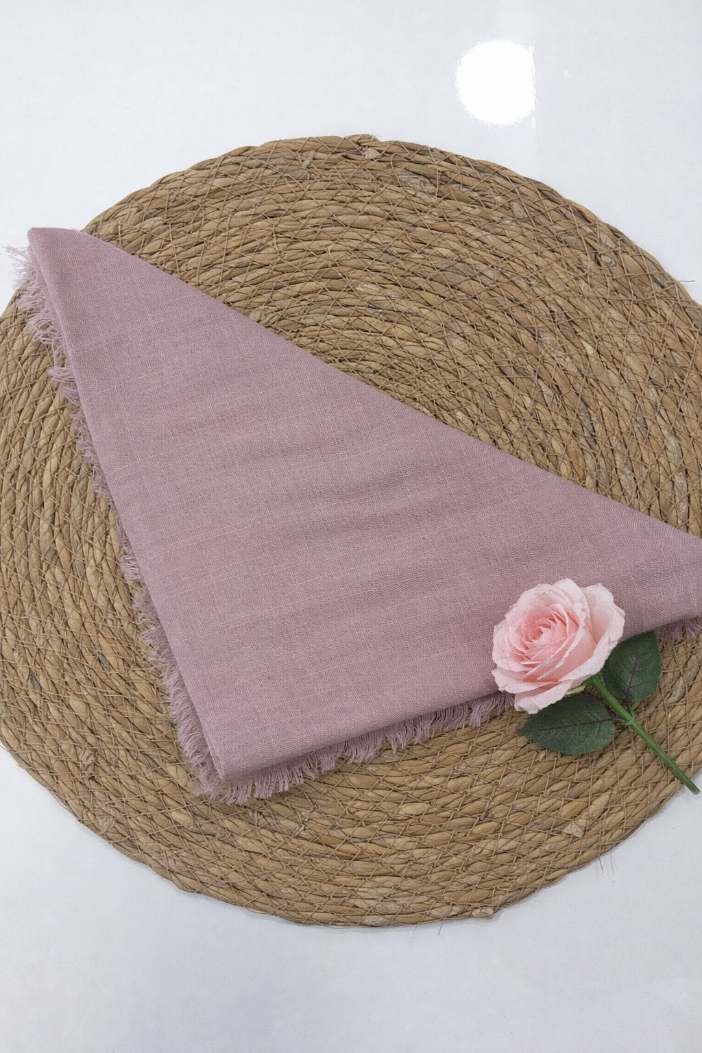 Flamlı Düz Pamuklu Tülbent IST 3434-09 Pembe Düz Desen
