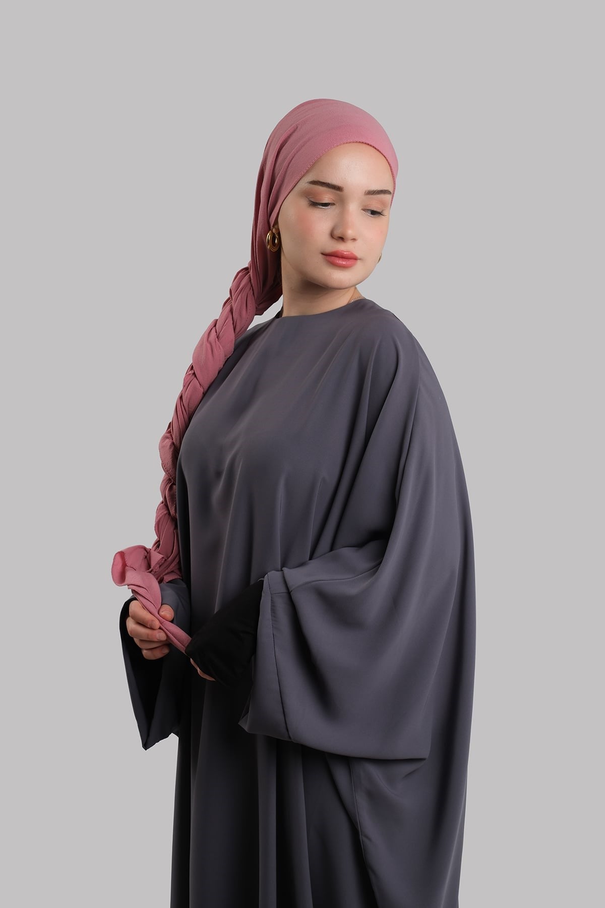 Gül Kurusu Düz Klasik Şal İtalyan Dikişli Relax Kumaş Sade 202128_18