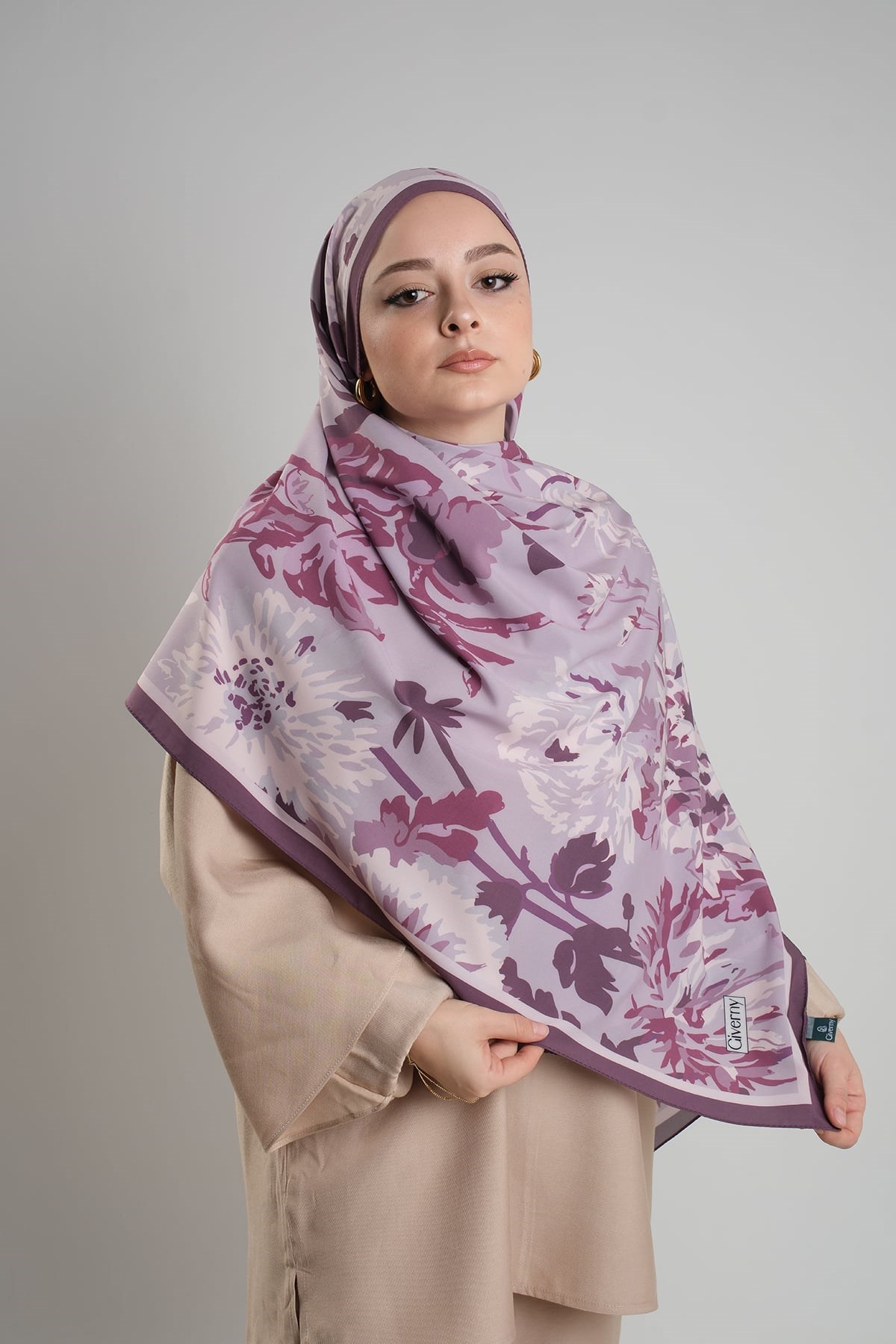 Gül Kurusu Zera Şal Koleksiyon İtalyan Dikişli Mucize Kumaş Çiçek Desenli 202132_18