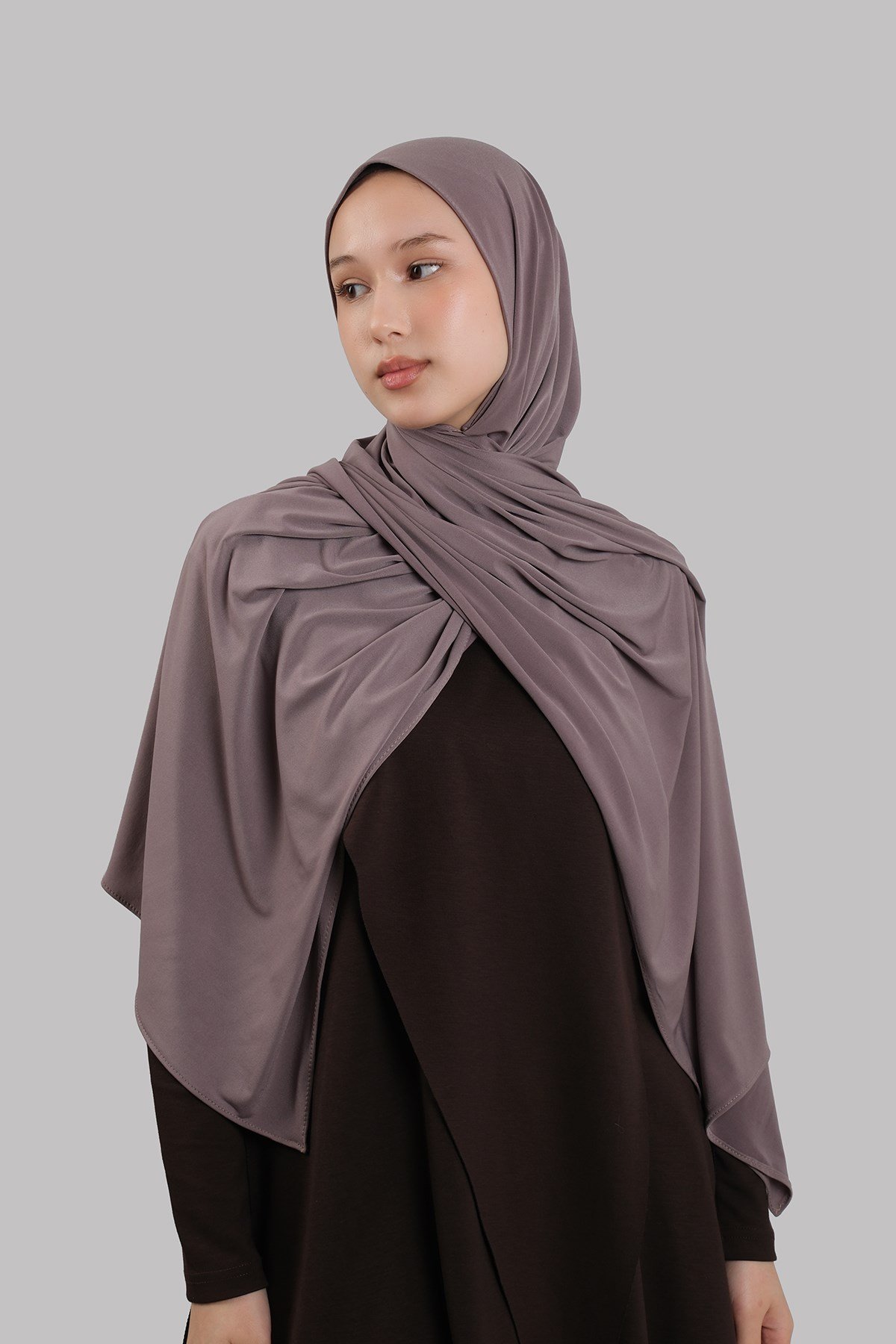 Koyu Vizon Düz Klasik Şal Dikişli Premium Jersey Sade 202129_38