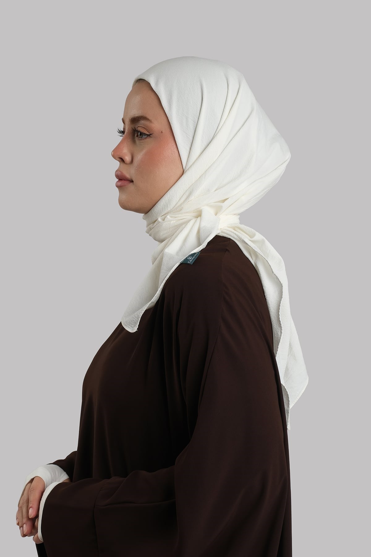 Krem Düz Klasik Eşarp İtalyan Dikişli Relax Kumaş Sade 202209_40