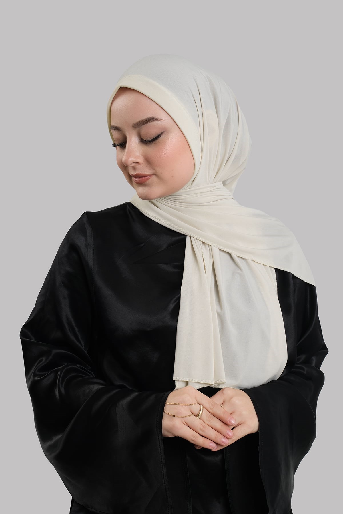Krem Pratik Hazır Geçmeli Şal Sandy Önü Süngerli 2412_40