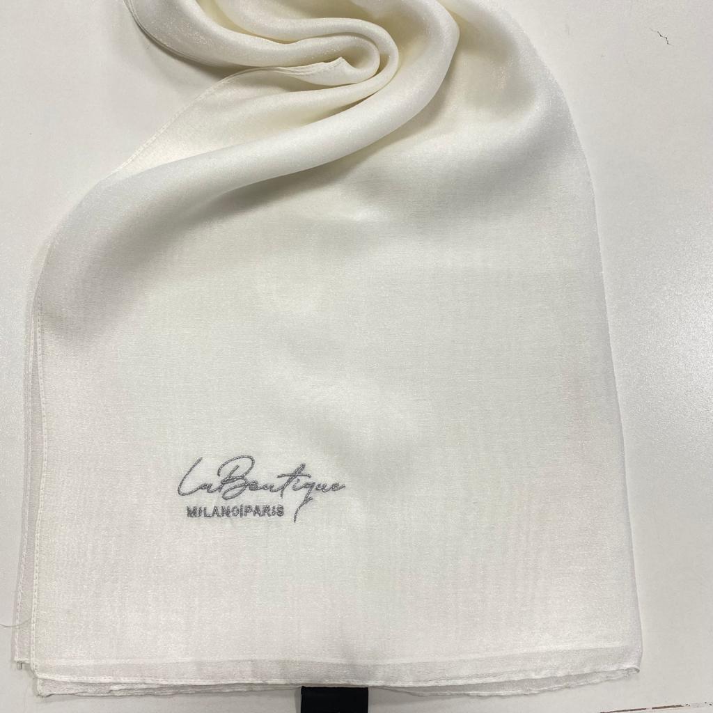 La Boutique Abiye Beyaz Düz Renk Şal 1-26771
