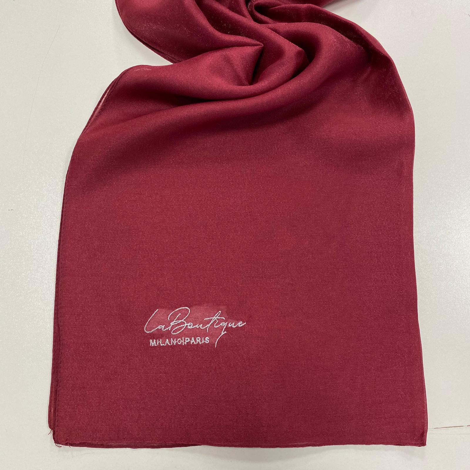 La Boutique Abiye Bordo Düz Renk Şal 1-26770