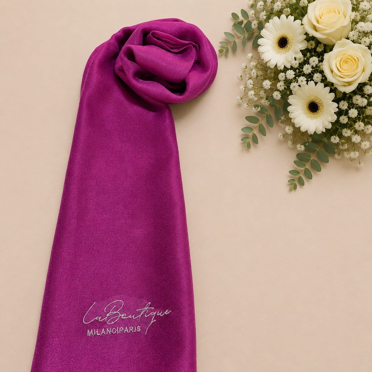 La Boutique Abiye Fuşya Düz Renk Şal IST  1 - 26781