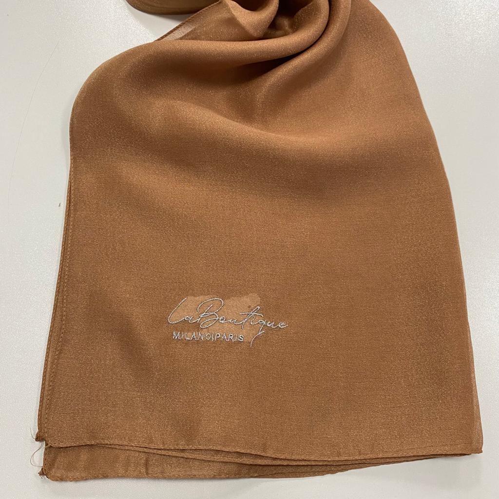 La Boutique Abiye Karamel Düz Renk Şal 1-26767