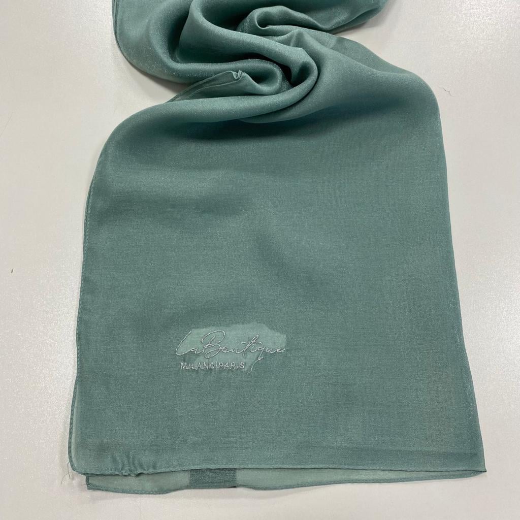 La Boutique Abiye Nil-Mint Yeşili Düz Renk Şal 1-26774