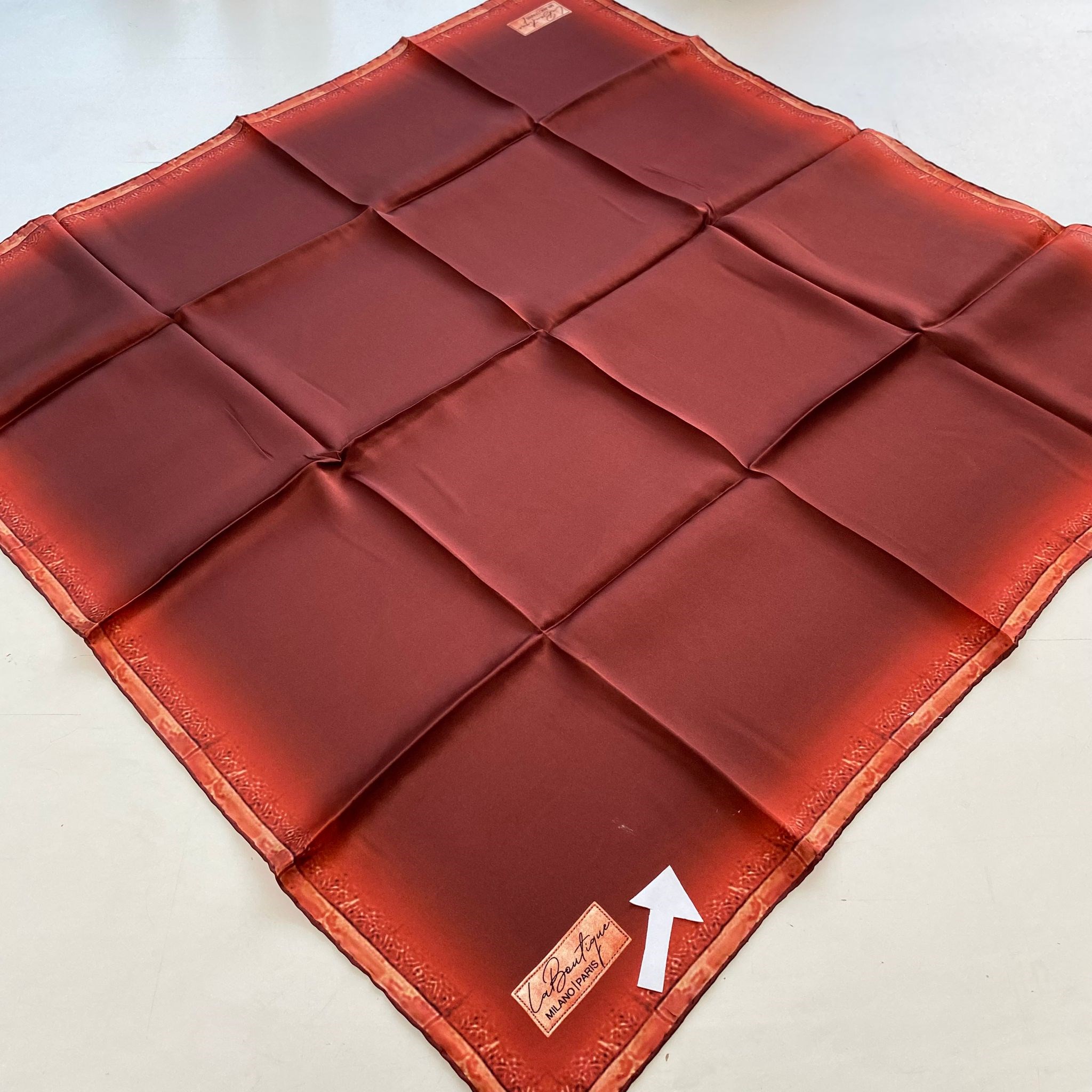 La Boutique Az Hatalı Sura İpek Eşarp 55153 Bordo Düz  Desen 