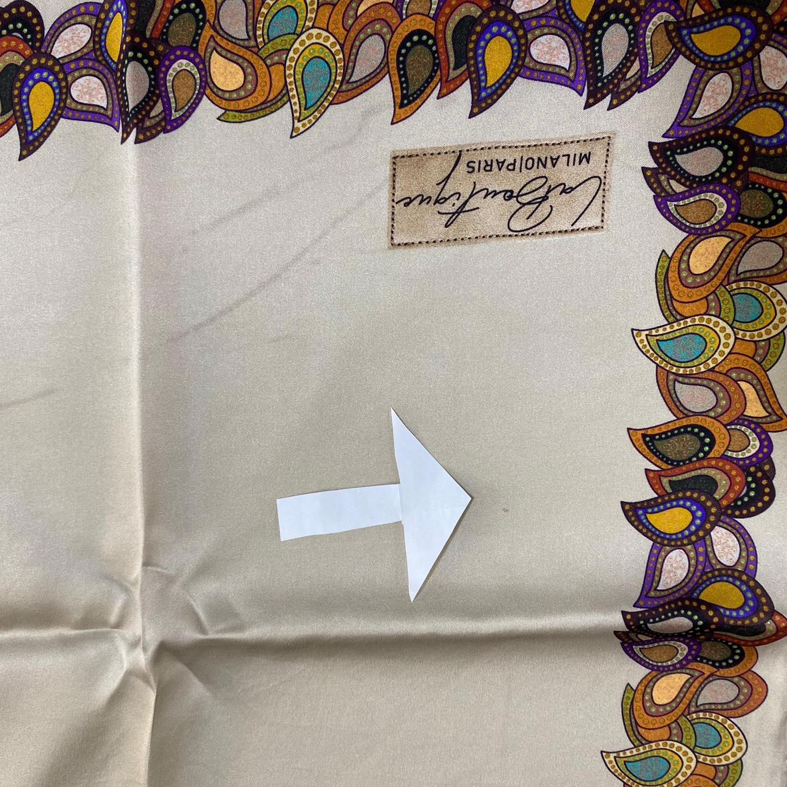 La Boutique Az Hatalı Sura İpek Eşarp IST Bej Çok Renk Şal  Desenli 