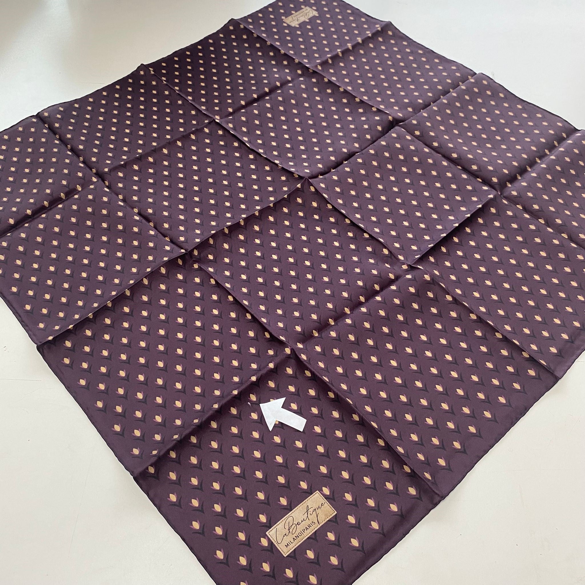 La Boutique Az Hatalı Tivil  İpek Eşarp 54967 Mor Lale Desen 