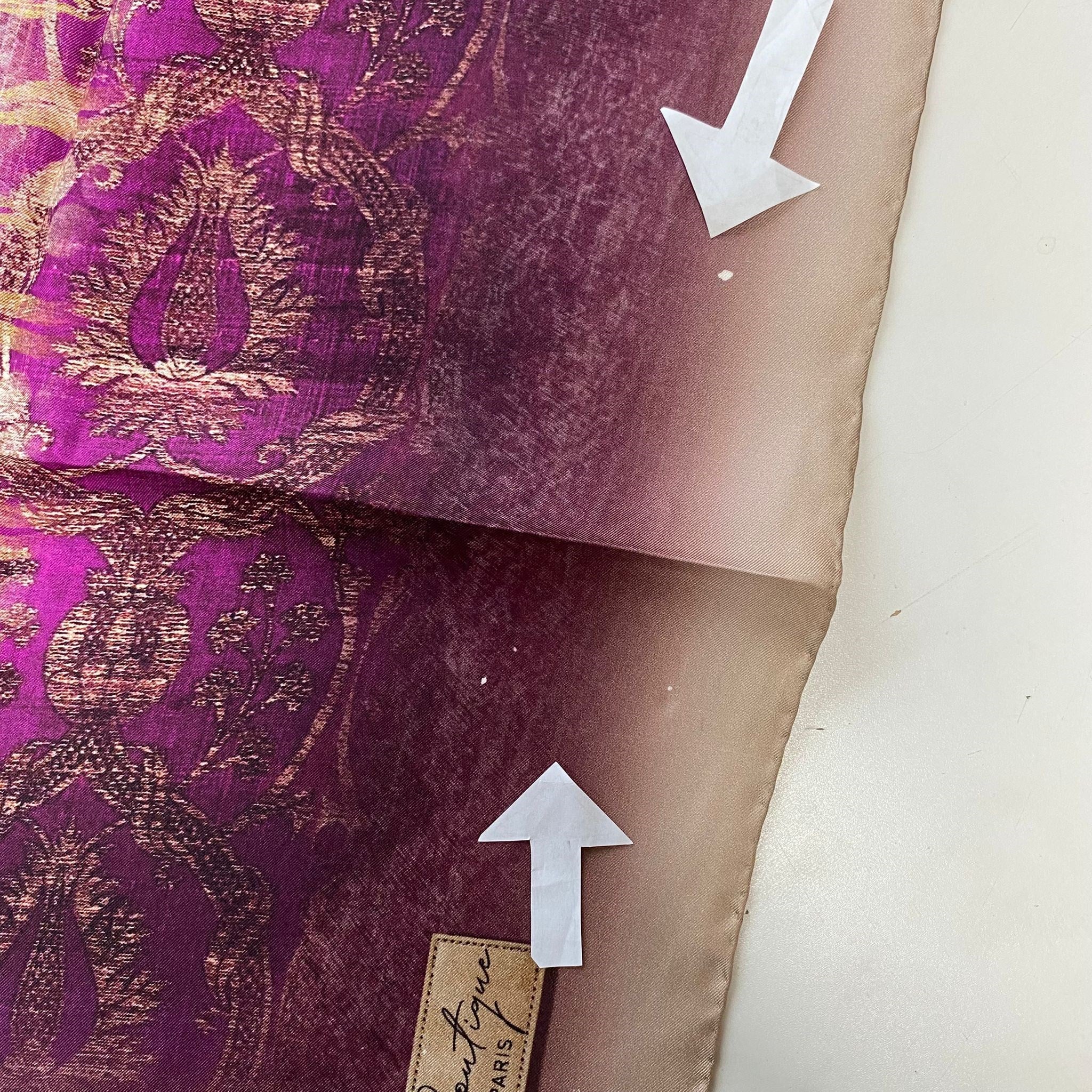 La Boutique Az Hatalı Tivil  İpek Eşarp 54854 Fuşya - Vizon Soyut Desen 