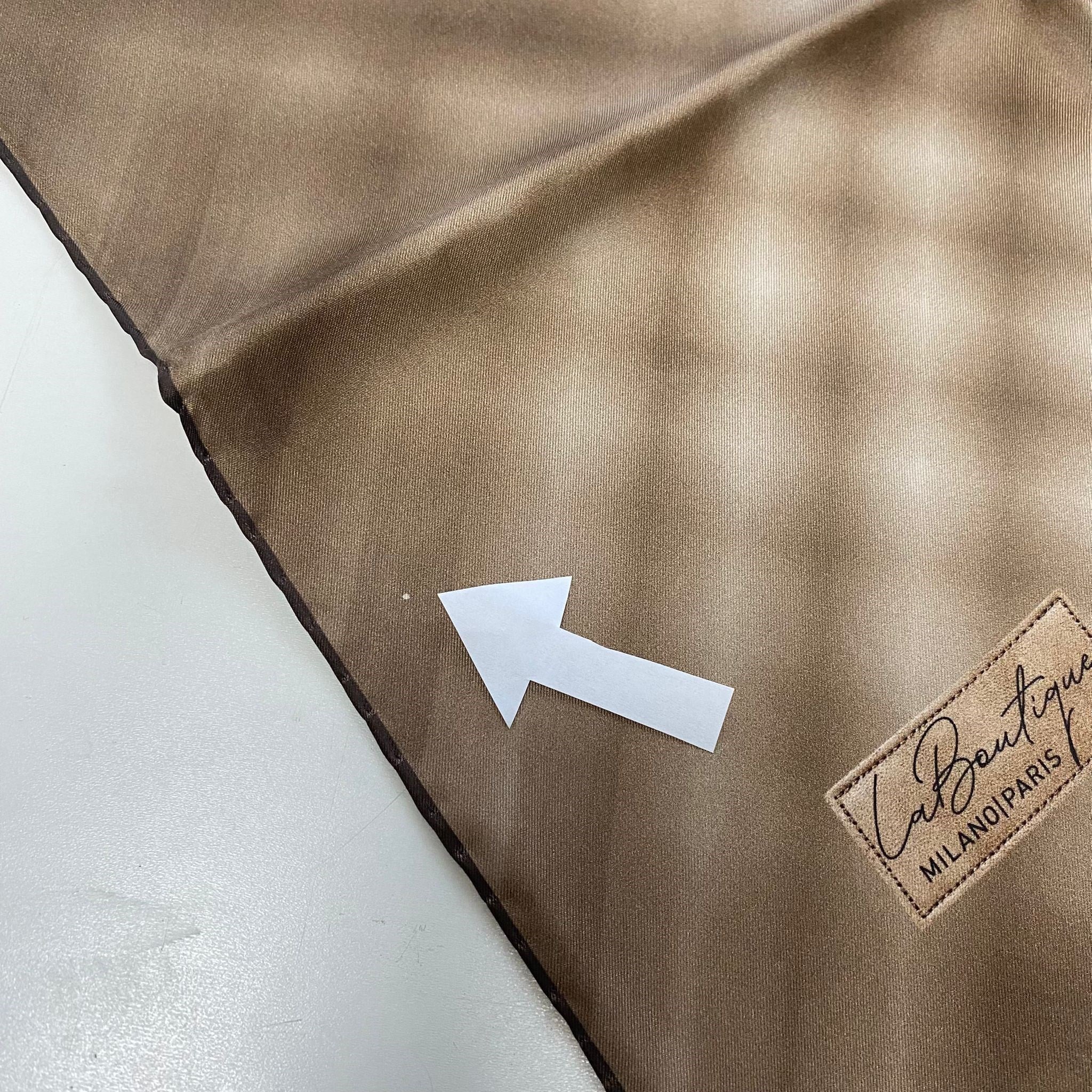 La Boutique Az Hatalı Tivil  İpek Eşarp 54849 Kahverengi - Vizon Düz Desen 