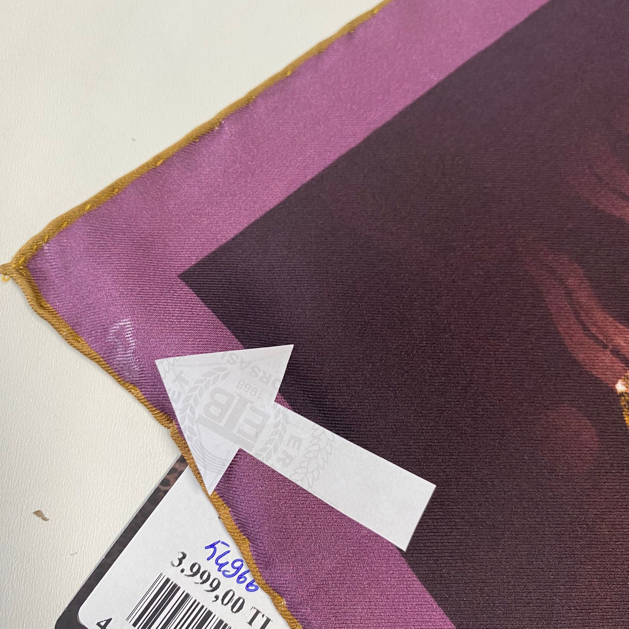 La Boutique Az Hatalı Tivil  İpek Eşarp 54966 Mor Karışık Desen 