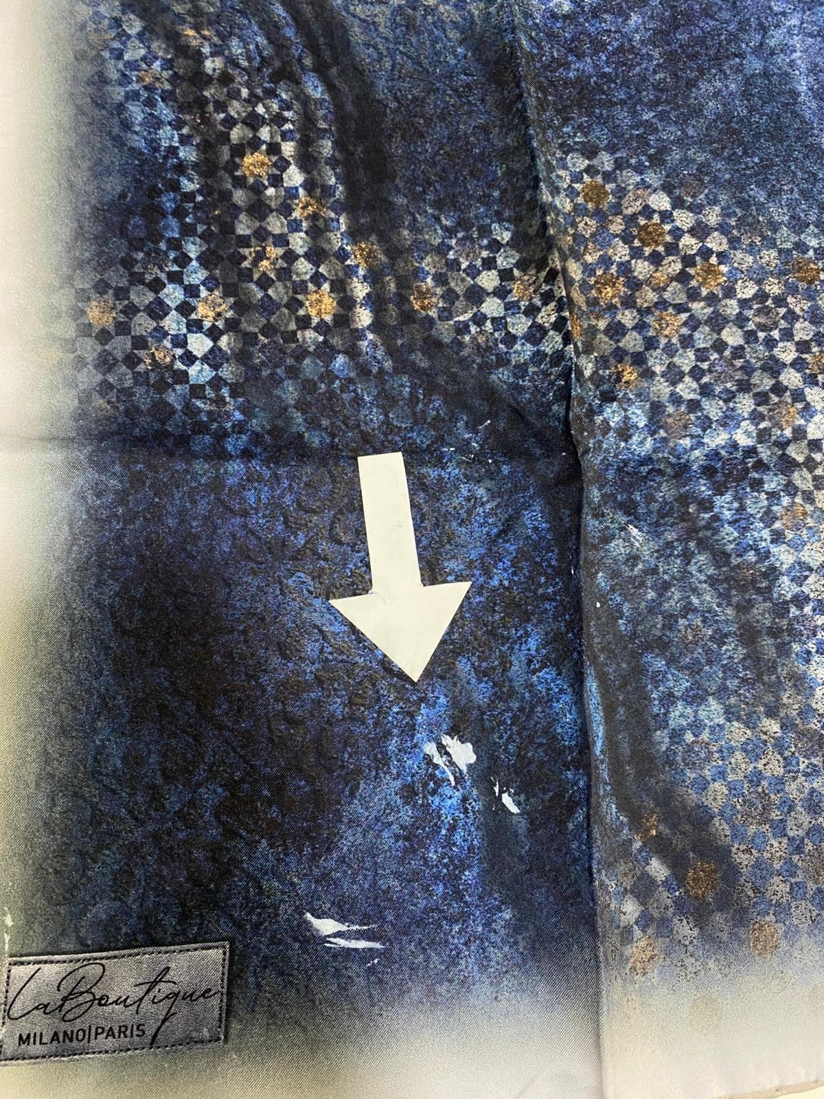 La Boutique Az Hatalı Tivil İpek Eşarp IST Lacivert SoyutDesenli 