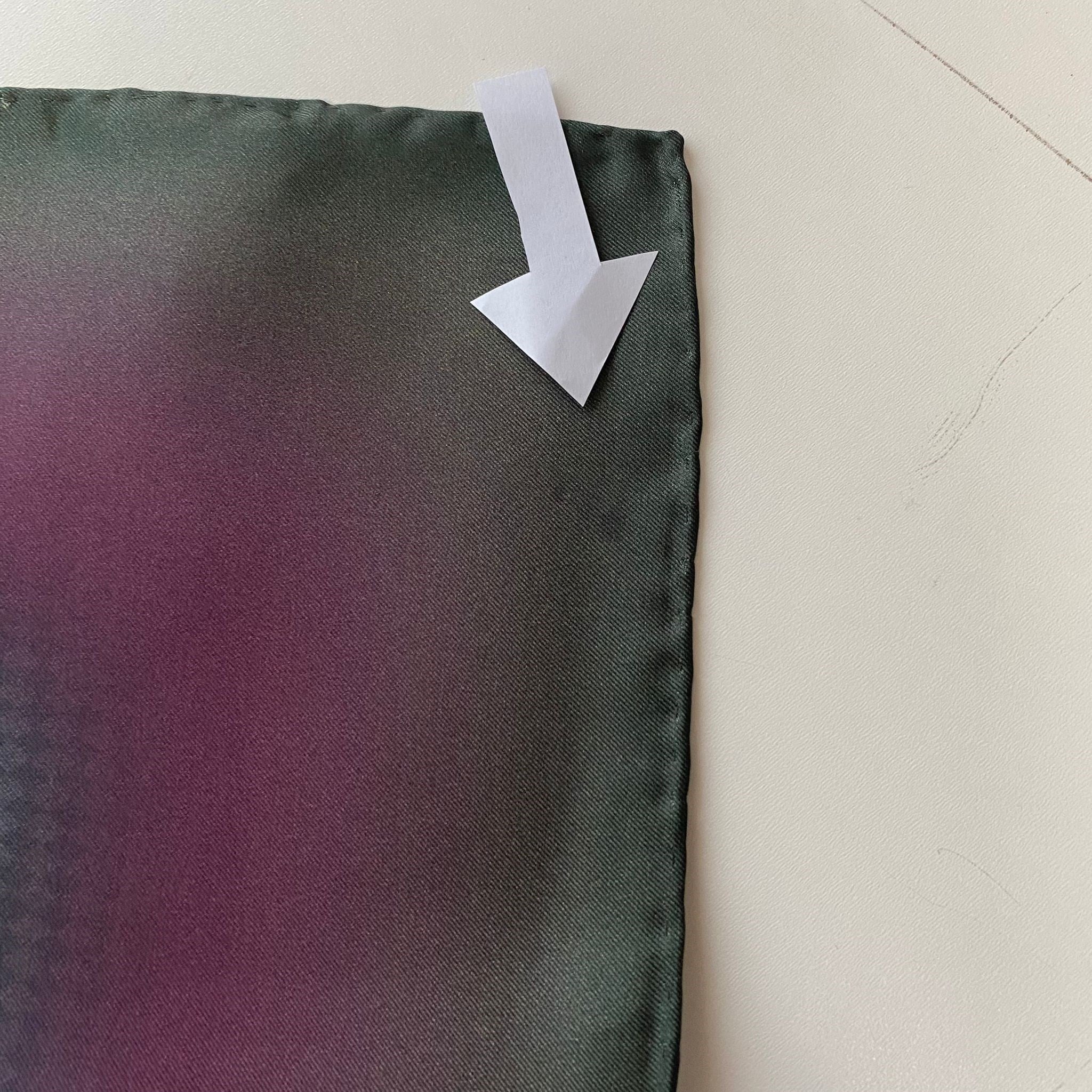 La Boutique Az Hatalı Tivil İpek Eşarp 54831 Yeşil - Mor Geometrik Desen 