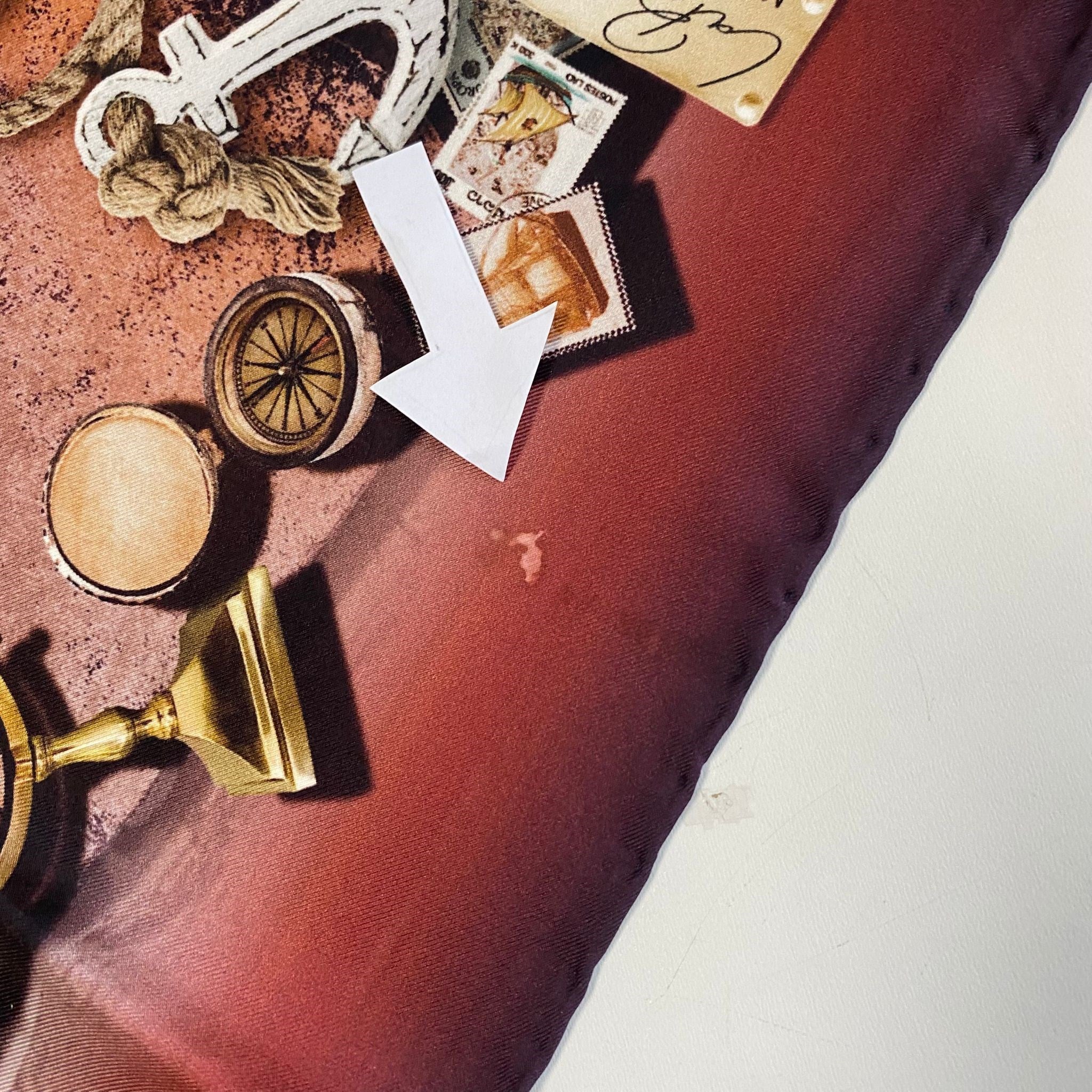 La Boutique Az Hatalı Tivil İpek Eşarp 54975 Bordo Karışık Desen 