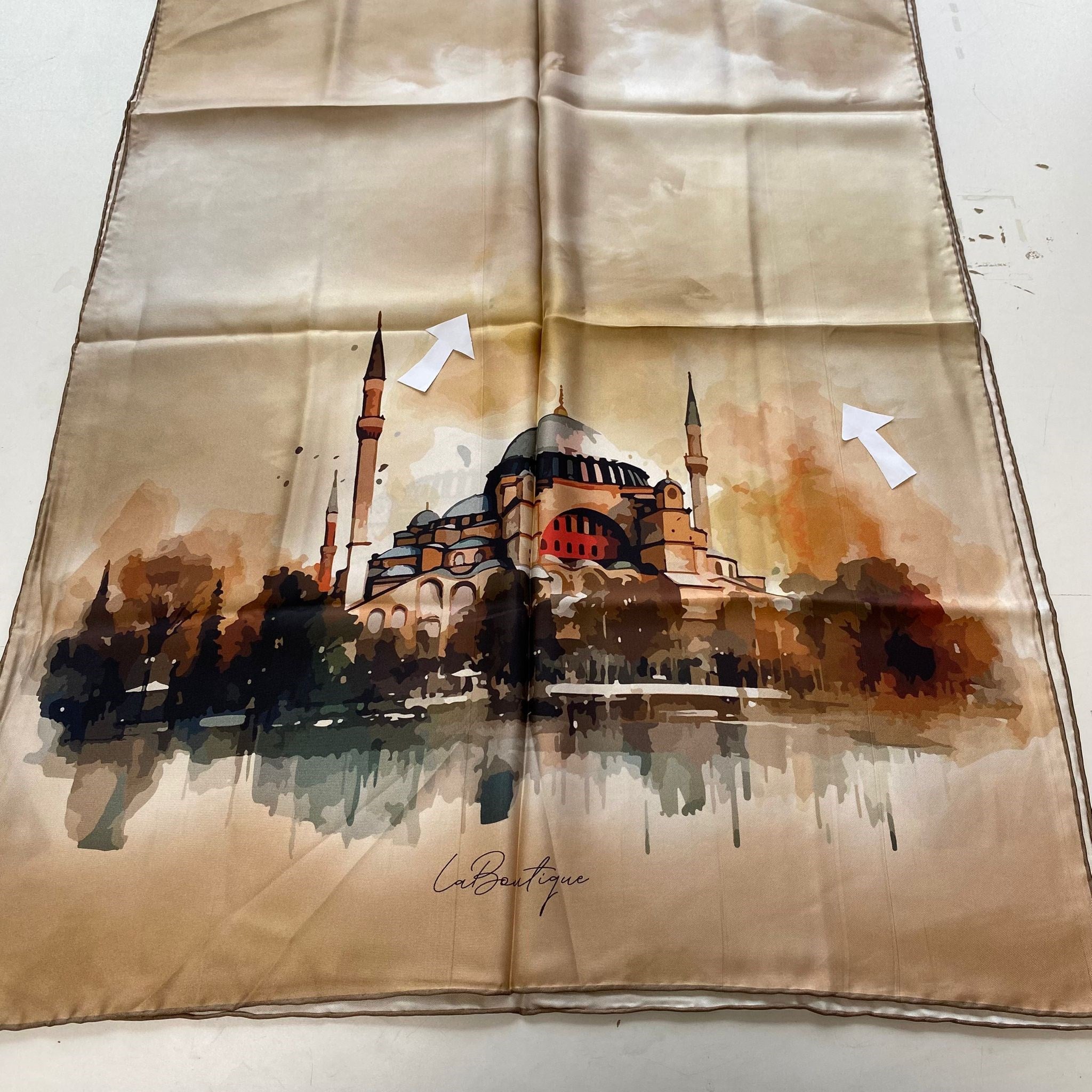 La Boutique Az Hatalı Tivil İpek Şal 55323 Açık Vizon 