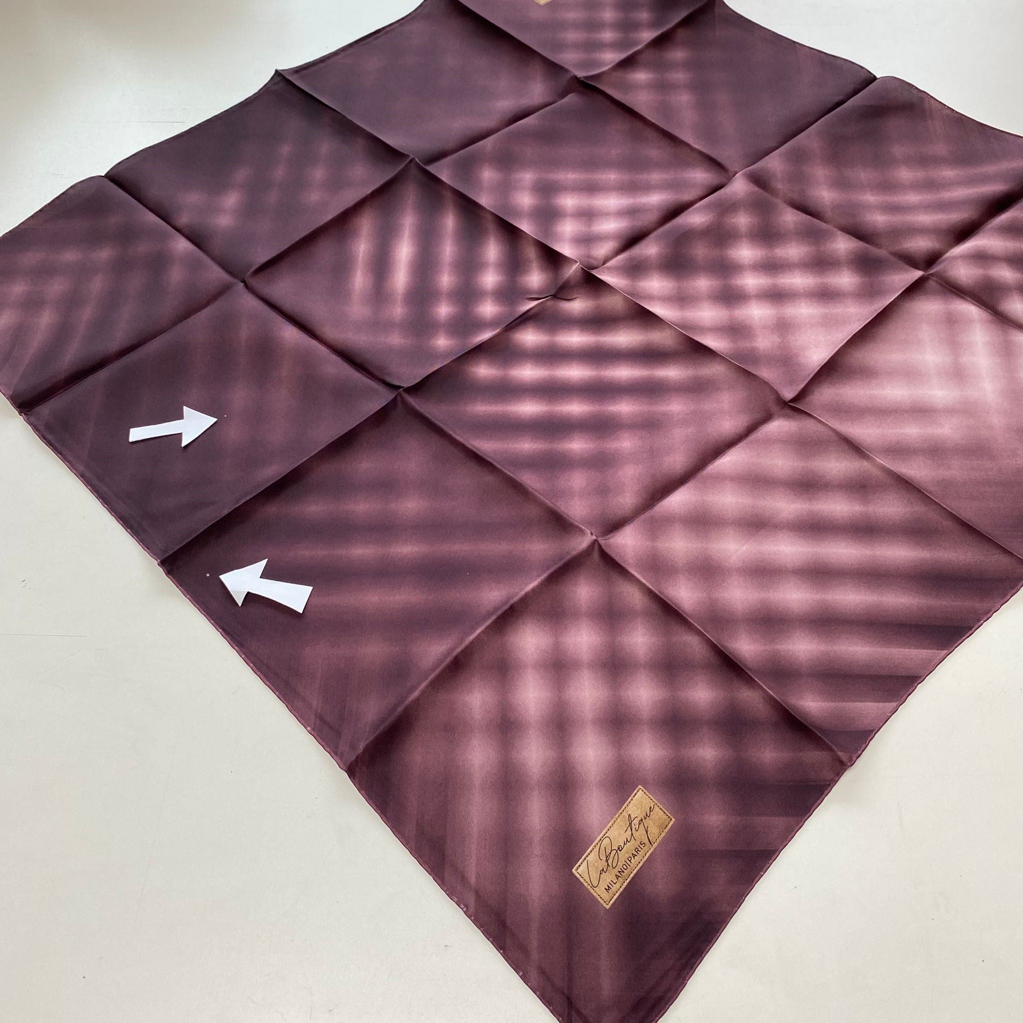 La Boutique Az Hatalı Tivil Saf İpek Eşarp 54727 Mor Geometrik Desen 