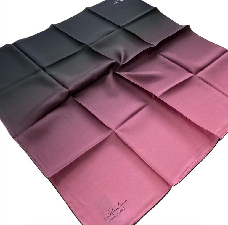 La Boutique Az Hatalı Tivil Saf İpek Eşarp 54732 Pembe Degrade Desen 