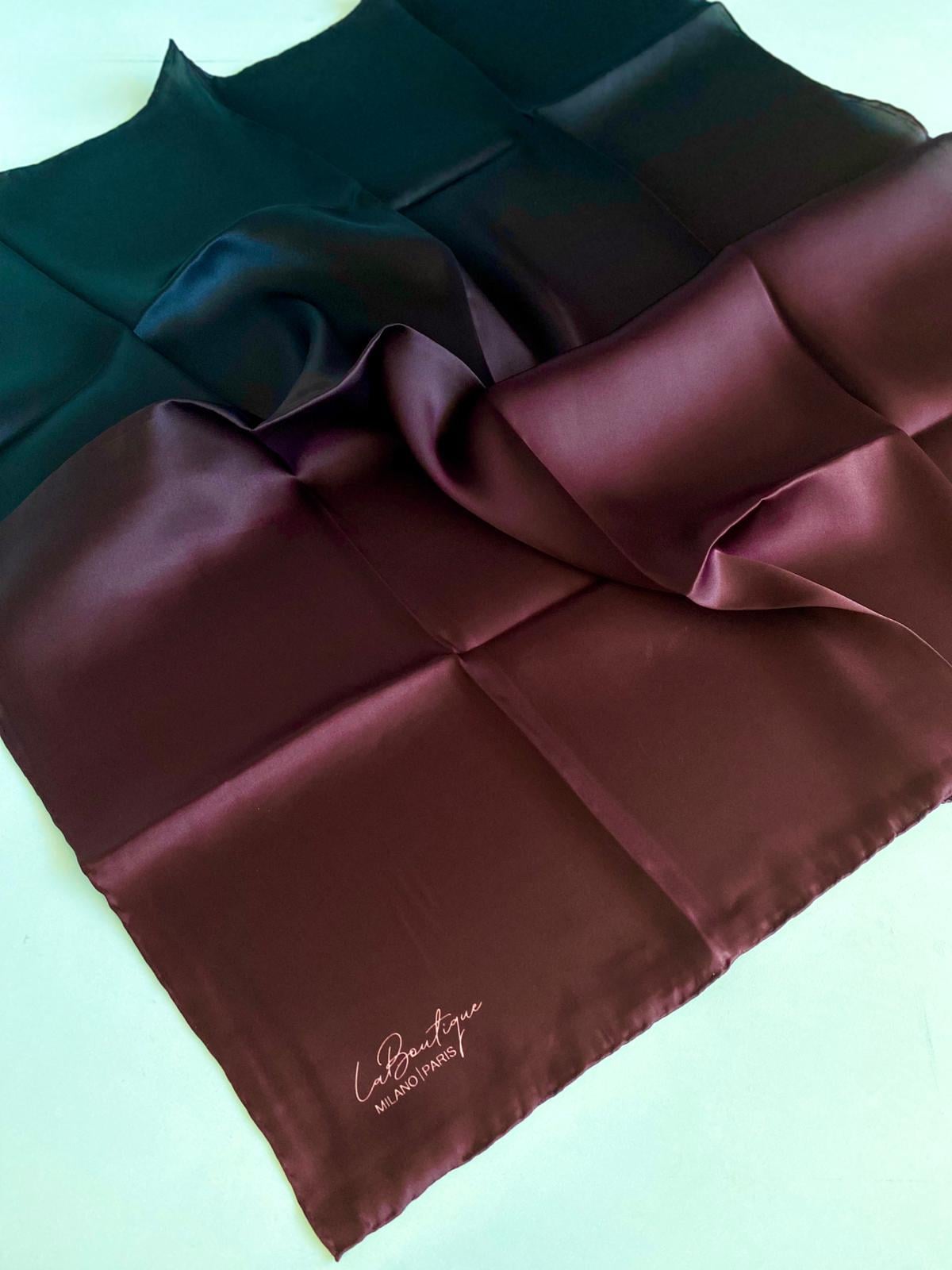 La Boutique Defolu Sura İpek Eşarp 48836 Bordo Düz Renk