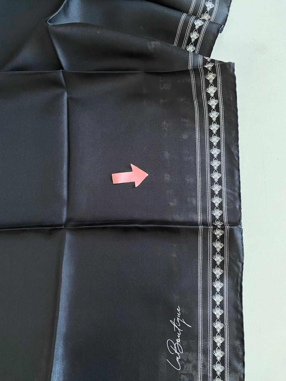 La Boutique Defolu Tivil İpek Eşarp 48639 Füme Karışık Desen