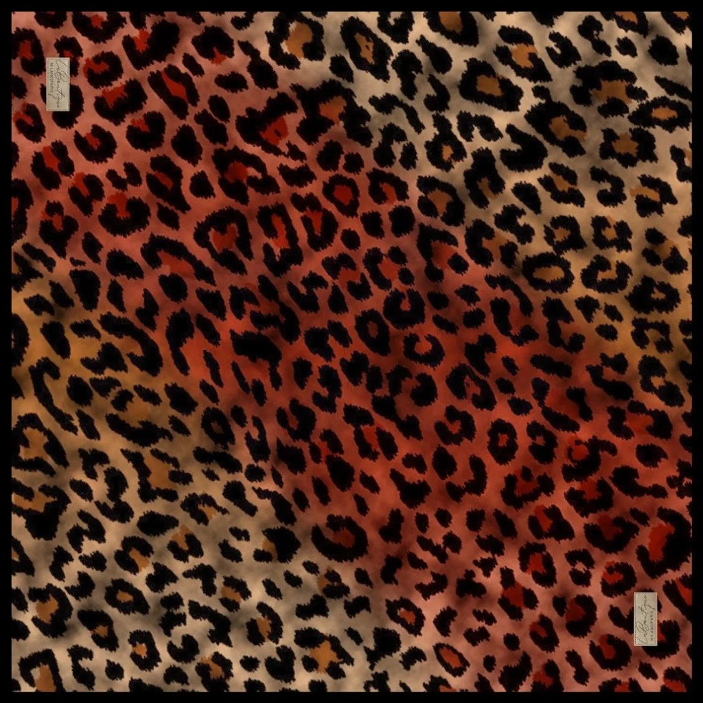 La Boutique Güz Eşarp 2464 03 Vizon Turuncu Leopar Desen