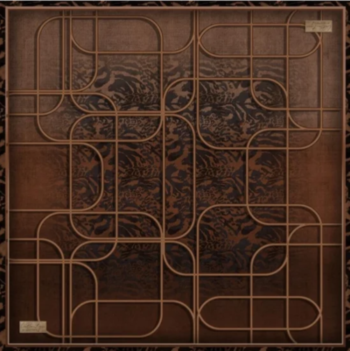 La Boutique Güz Eşarp 2836 01 Bronz Kahve Geometrik Desen