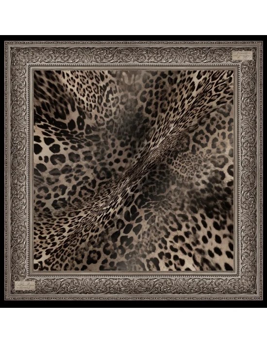 La Boutique Saf Sura İpek 2824 01 Siyah Leopar Desen
