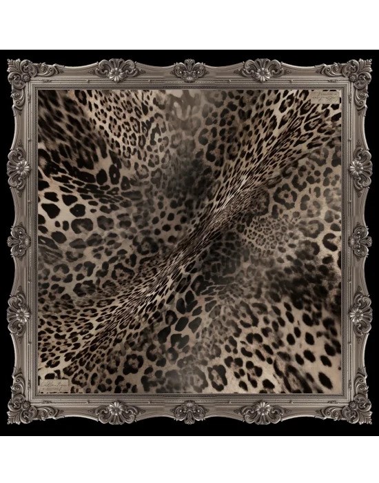 La Boutique Saf Sura İpek 2825 01 Siyah Leopar Desen