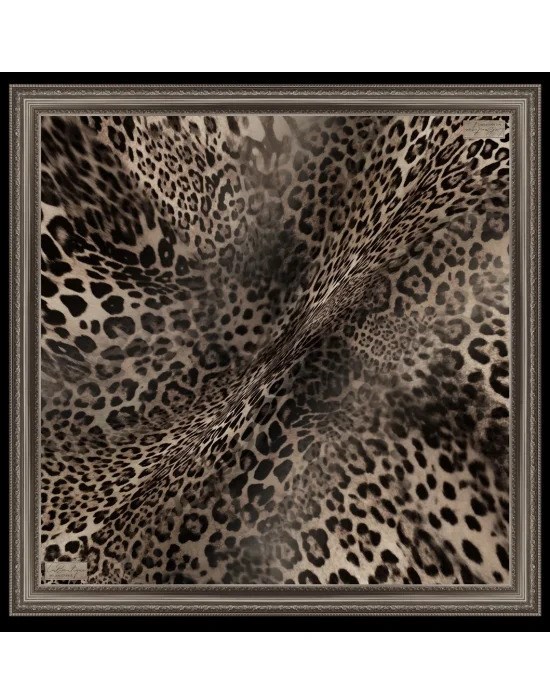 La Boutique Saf Sura İpek 2826 01 Siyah Leopar Desen