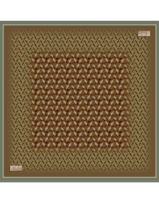 La Boutique Saf Tivil İpek 2849 03 Camel Geometrik Desen