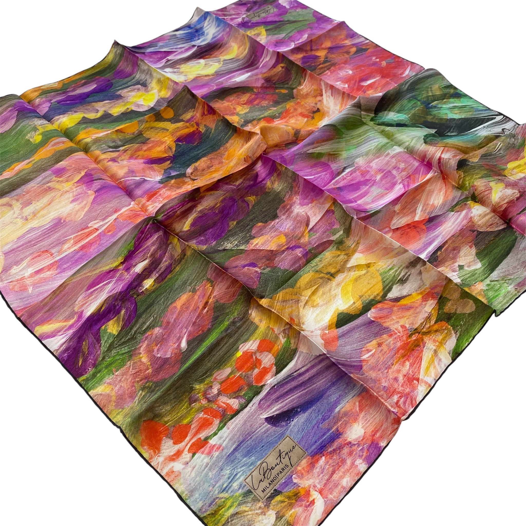La Boutique Sura İpek Eşarp Lila Batik Desen 2523 - 01 