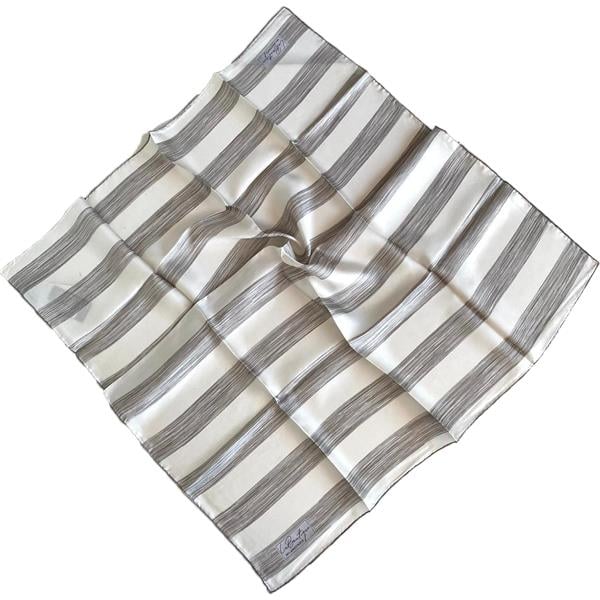 La Boutique Twill Silk Scarf 1850-02-35550 Cream Mixed Pattern