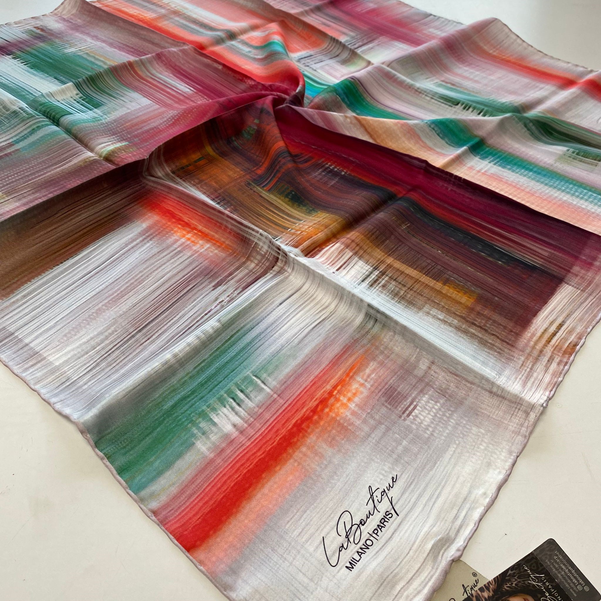 La Boutique Tivil İpek Eşarp Çok Renkli Batik Desen 1947 - 03