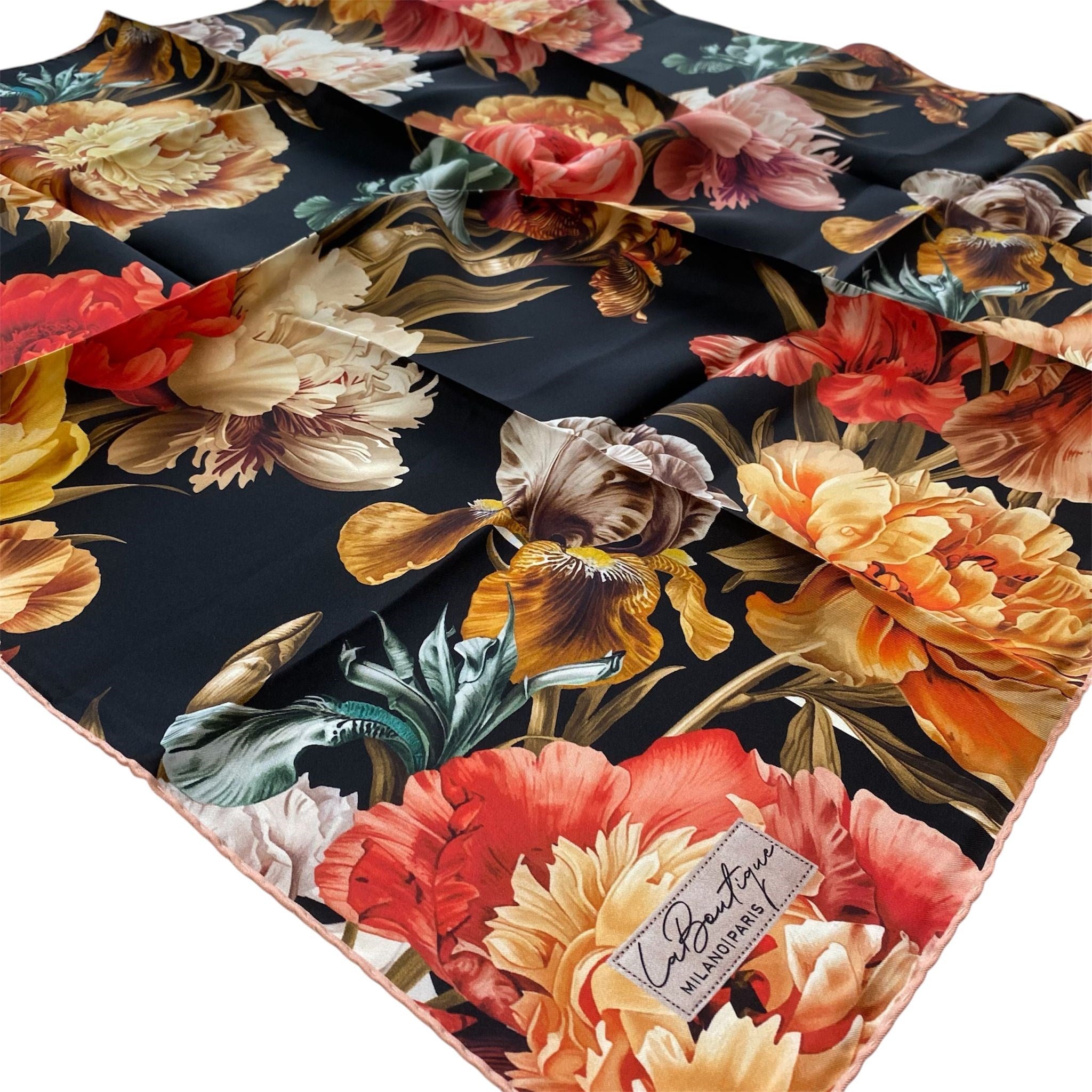 La Boutique Tivil İpek Eşarp Pudra Çiçek Desen 2556 - 03