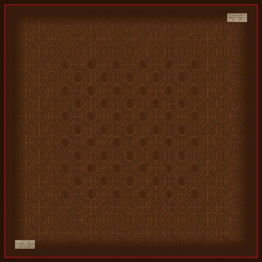 La Boutique Tivil Saf İpek Eşarp 2667 02 Taba Geometrik Desen