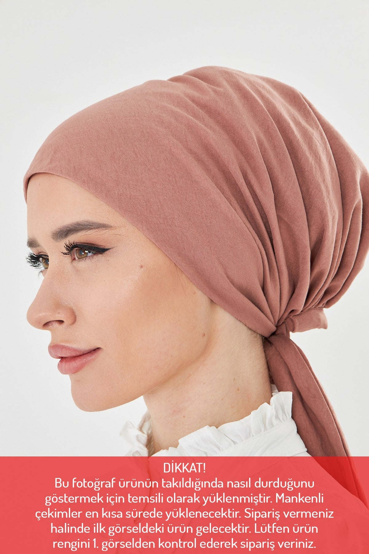 Lacivert Arkadan Bağlamalı Pratik Eşarp Bone Poliviskon Düz 2517_02